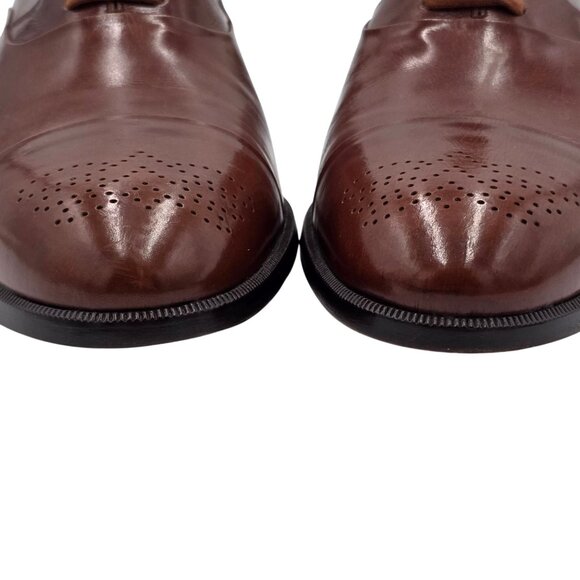 Vintage NEW R. Martegani Italy Mens 9D Brown Leather Oxfords Dress Shoes Italian main image 7
